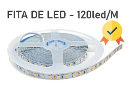 Fita de LED Alpertone 120leds 9,6w/mt 12V 6000K IP65 (Rolo 5 metros) 0230