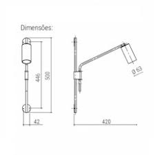 Arandela Foco Metallo Cilindro Articulada com Rabicho 1L GU10 56x475x500mm AR 127