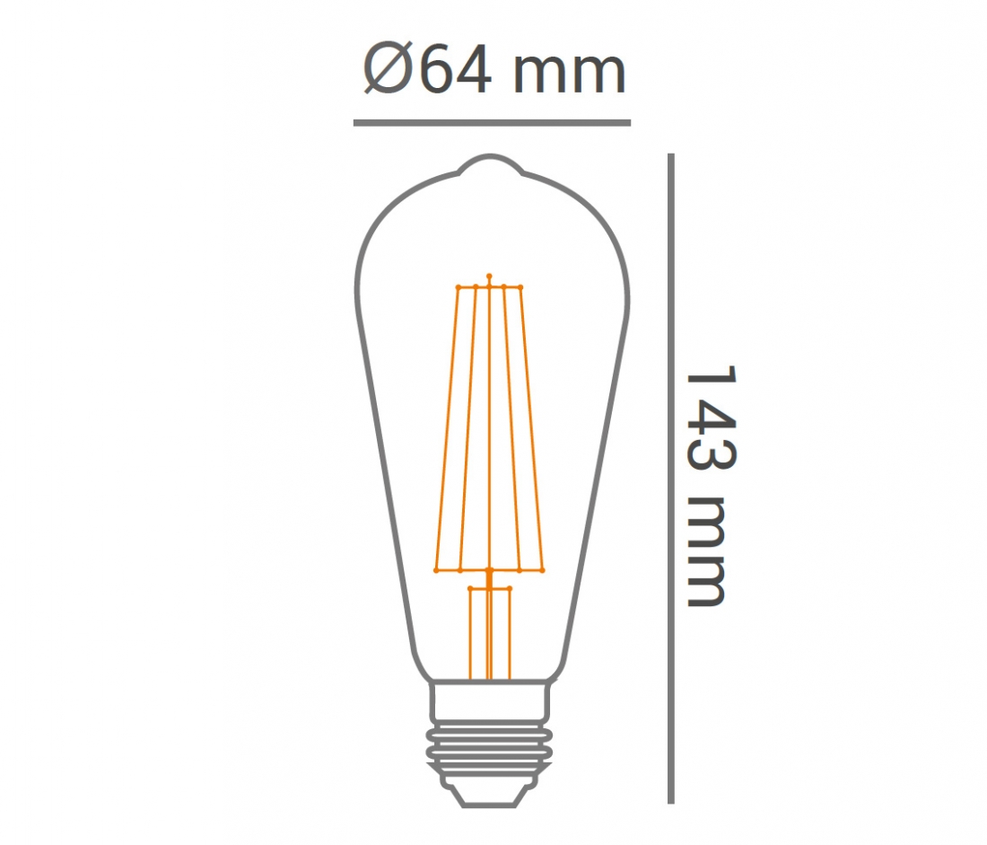 Lâmpada Opus ST64 Filamento 4 watts 360° 2400K Ø64x143mm OPS 34836