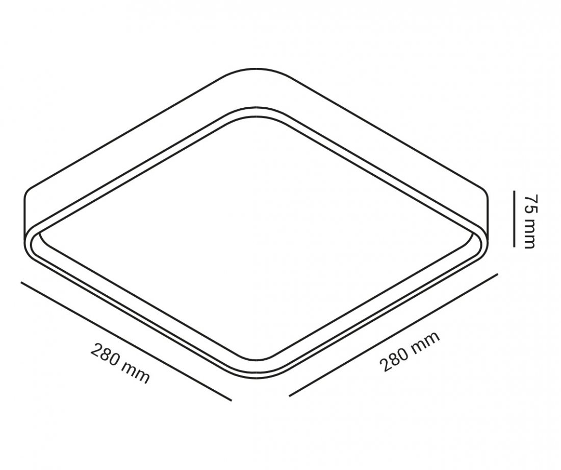 Plafon Opus LED Black 12 watts 3000K Bivolt Difusor Cintilante 280x280mm Preto OPS 80044