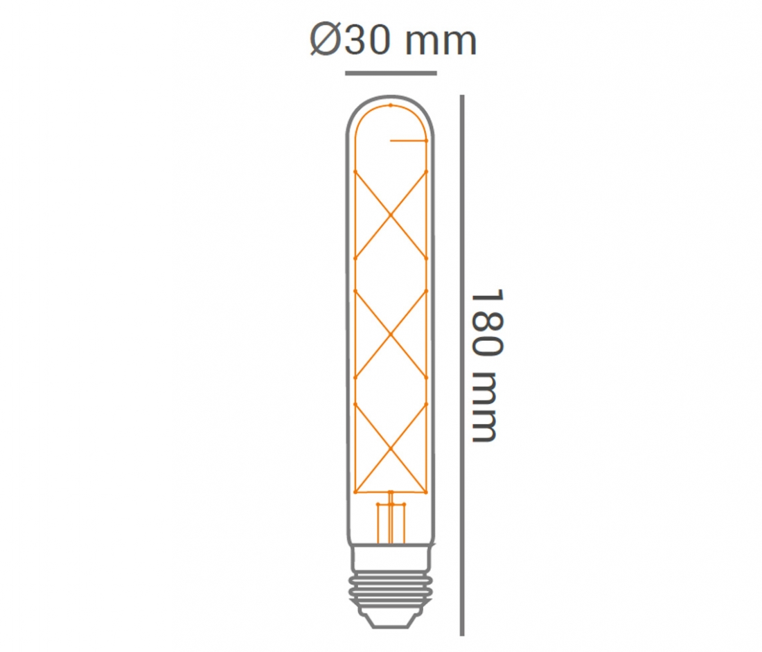 Lâmpada Opus T30 Filamento LED Vintage 6 watts 2200K Ø30x180mm OPS 33389
