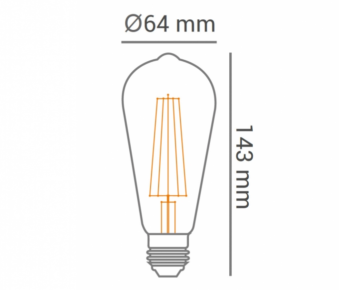 Lâmpada Opus ST64 Filamento 4 watts 360° 2400K Ø64x143mm OPS 34836