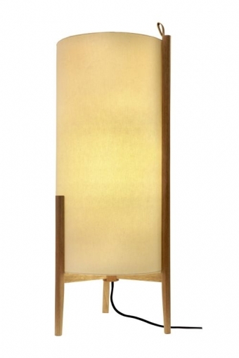 Luminária de Mesa Nova Home Mini Madri Jequitibá Natural e Cúpula Linho 1L E27 900mm 1091