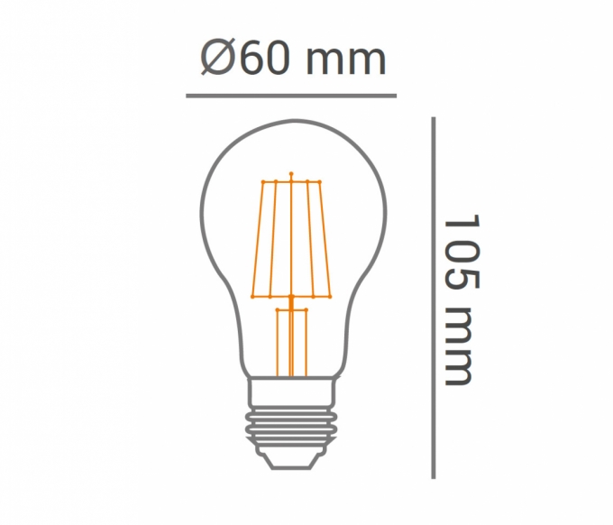 Lâmpada Opus A60 Filamento LED Vintage 4 watts 2200K Ø60x105mm OPS 33365