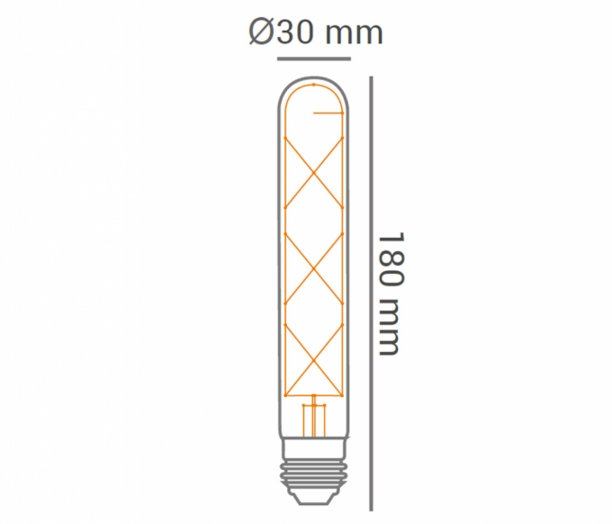Lâmpada Opus T30 Filamento LED Vintage 6 watts 2200K Ø30x180mm OPS 33389
