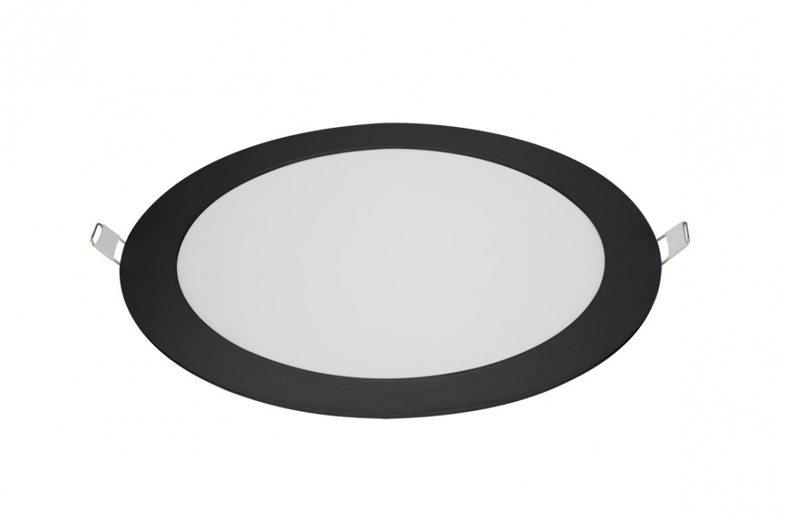 Painel Embutido Blumenau Redondo Tech Borda Preta 18 watts 4100K Ø220x15mm 80344101