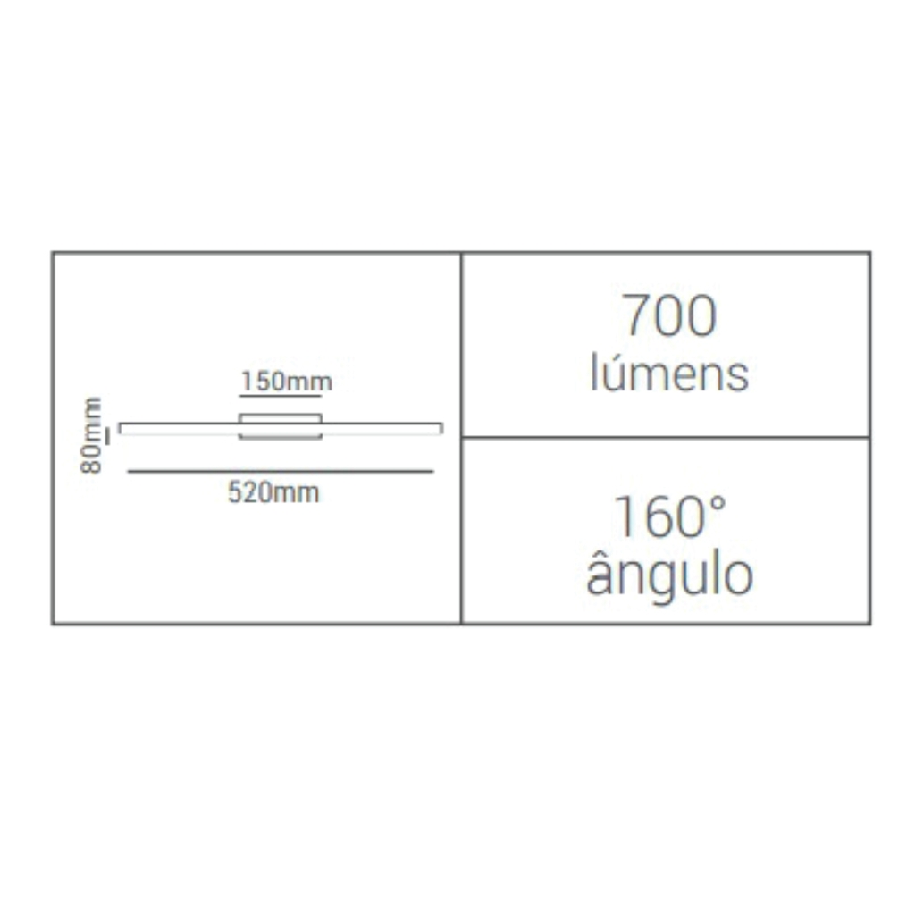 Arandela Opus LED Wing 10 watts 4000K Bivolt IP44 520mm Cromado OPS 80693