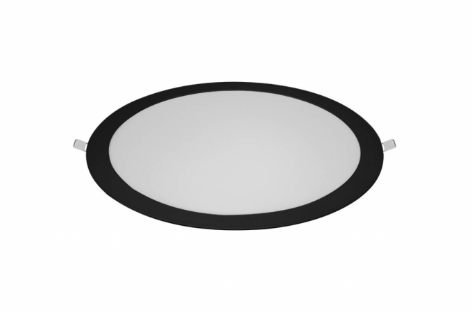 Painel Embutido Blumenau Redondo Tech Borda Preta 24 watts 4100K Ø295x15mm 80364101