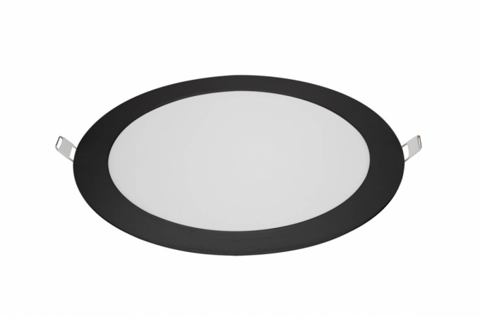 Painel Embutido Blumenau Redondo Tech Borda Preta 18 watts 3000K Ø220x15mm 80343001