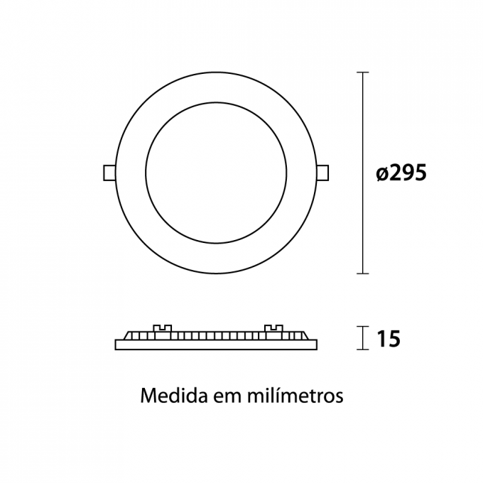Painel Embutido Blumenau Redondo Tech 24 watts 4100K Ø295x15mm 80364104