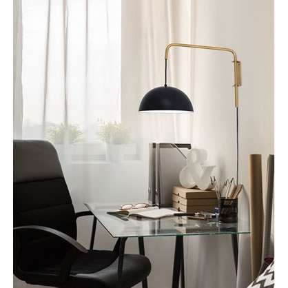 Arandela Munclair Clássicos Cúpula Ø250mm 1L E27 Haste 350mm COM RABICHO 2343
