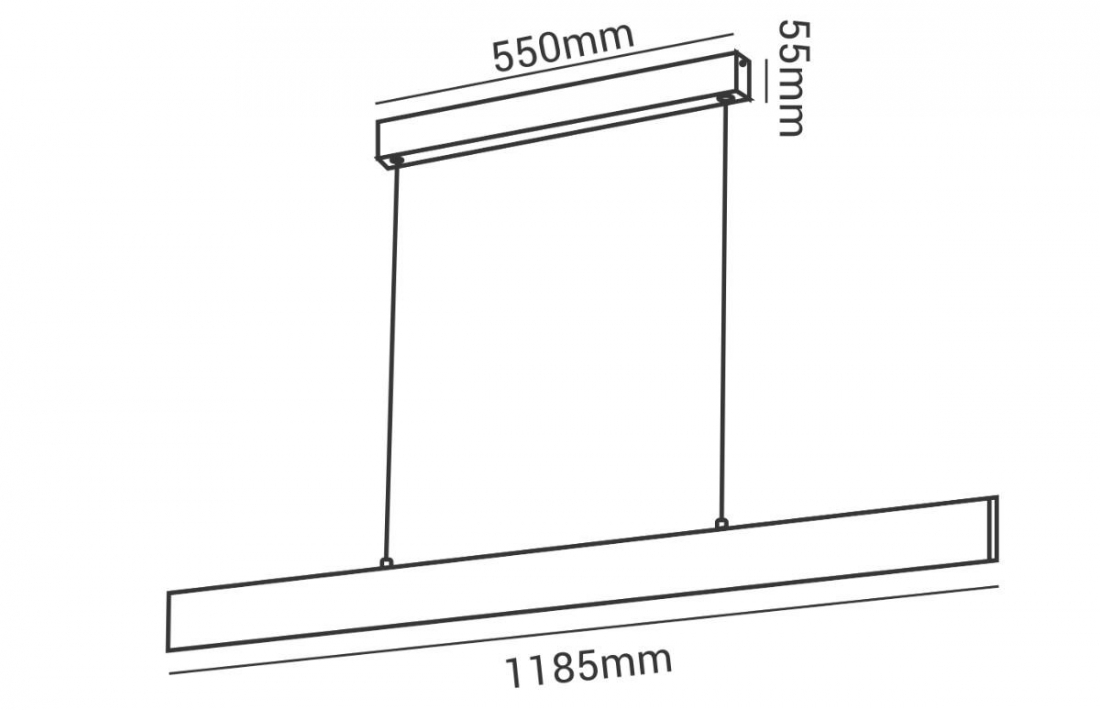 Pendente Opus LED Matrix 30 Watts 3000K 1185mm Preto OPS 34270