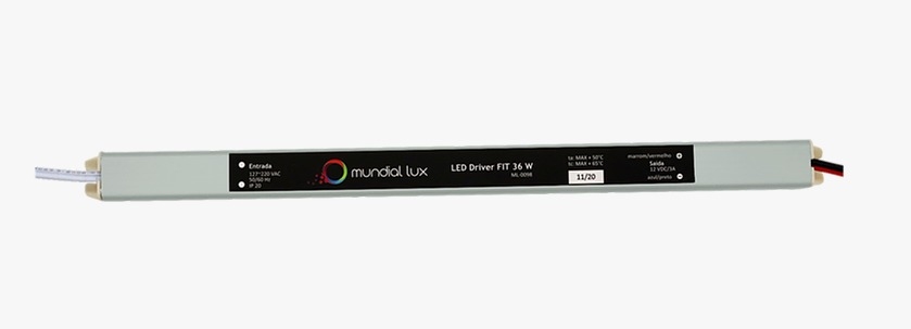 Fonte 12V Slim Mundial 36 Watts IP20 3A Bivolt 282x18x18xmm ML-0098