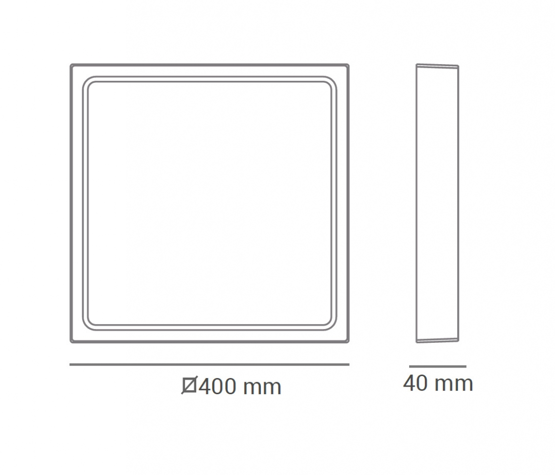 Painel Sobrepor Opus LED 30 watts 3000K 400x400mm OPS 32597