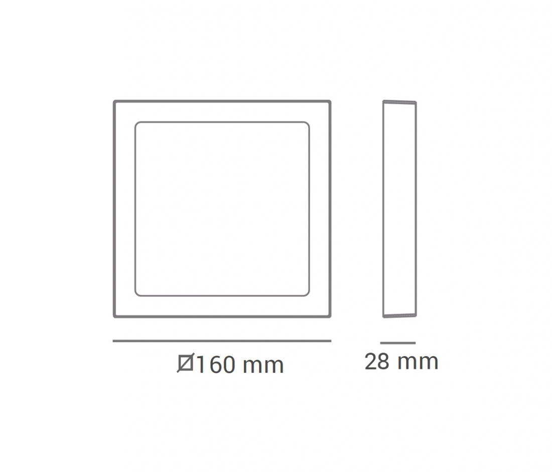 Painel Sobrepor Opus LED 12 watts 6500K 175x175mm OPS 31651