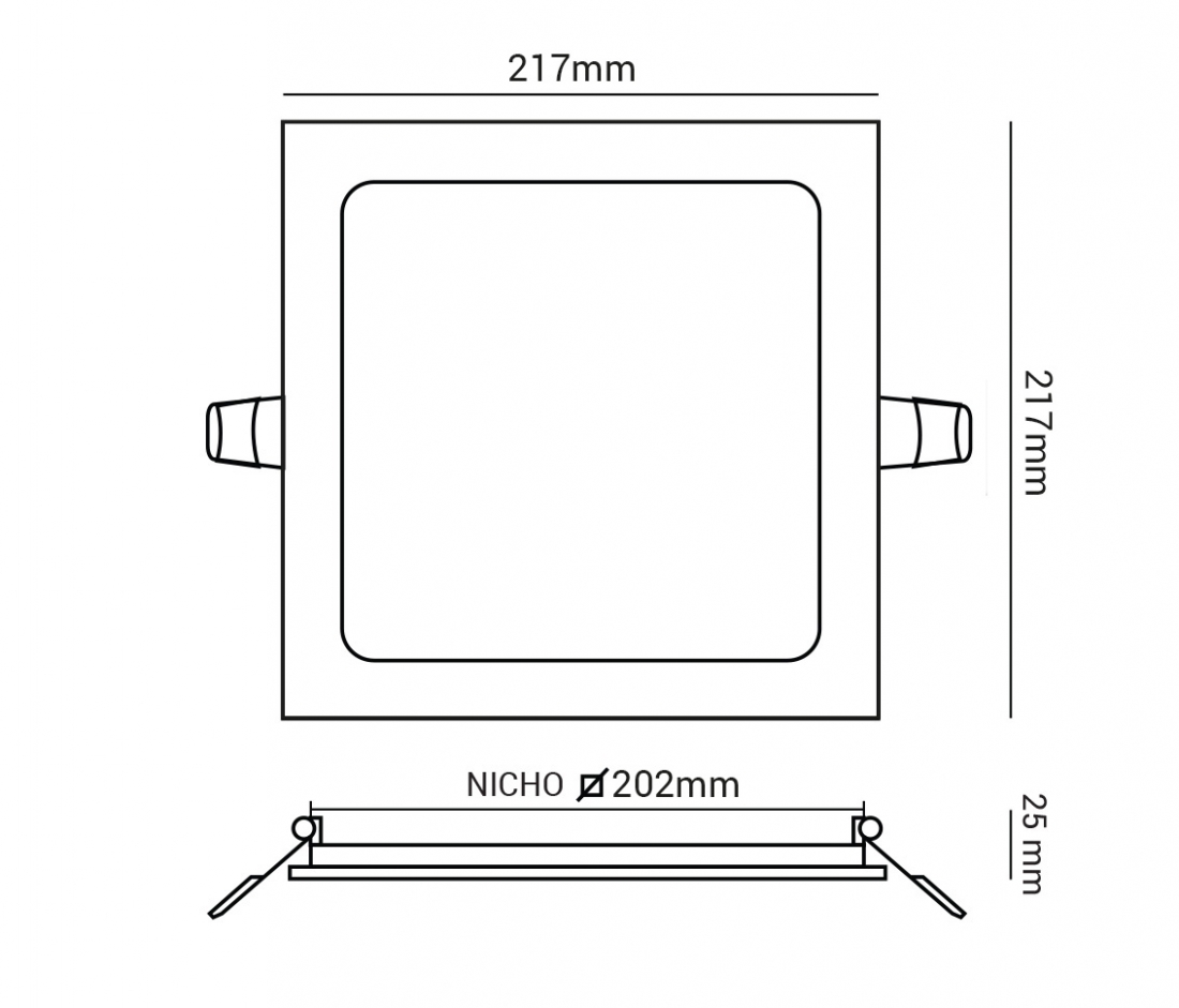 Painel Embutir Opus LED 18 watts 6500K 220x220mm OPS 32528