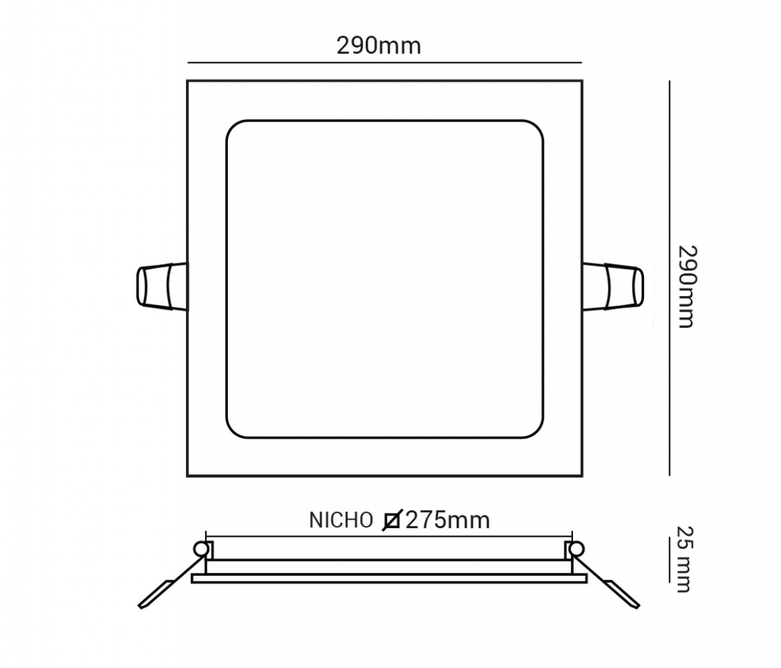 Painel Embutir Opus LED 24 watts 6500K 290x290mm OPS 32542