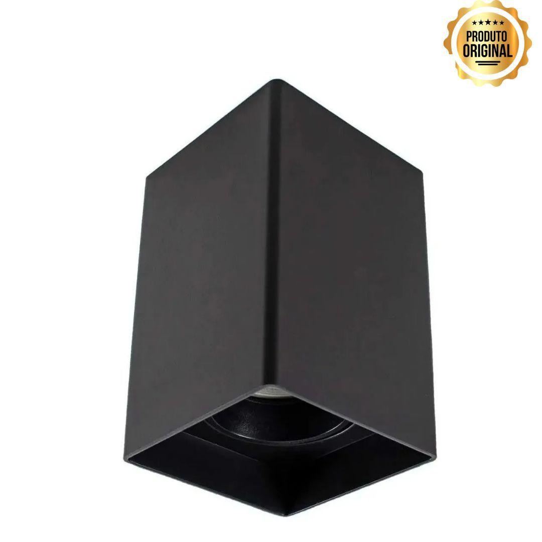 Spot Sobrepor Opus LED Policarbonato PAR20 Preto 110x110x150mm OPS 81560