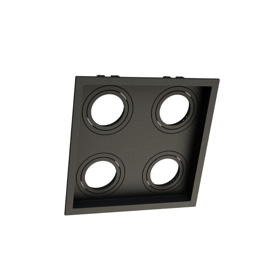 Spot Embutir Recuado Moon Quadruplo Dicróica Preto 190x190mm 1060437