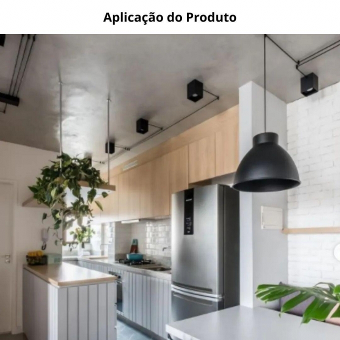 Spot Sobrepor Opus LED Policarbonato PAR20 Preto 110x110x150mm OPS 81560
