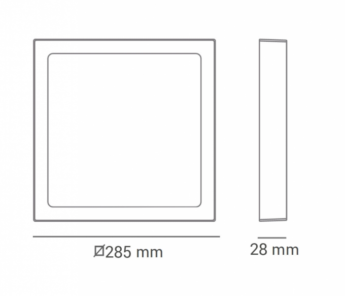 Painel Sobrepor Opus LED 24 watts 3000K 280x280mm OPS 32573