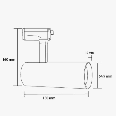 Spot para Trilho HOAG PAR20 Preto Ø69x170mm  Mundial ML-0733