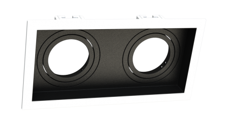 Spot Embutir Recuado Moon Duplo AR70 Branco e Preto 245x127mm 1060300