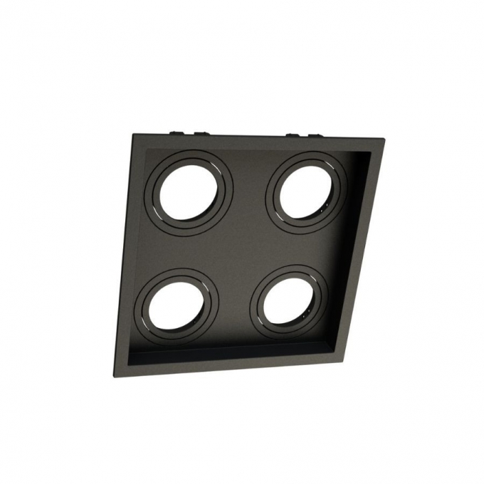 Spot Embutir Recuado Moon Quadruplo Dicróica Preto 190x190mm 1060437