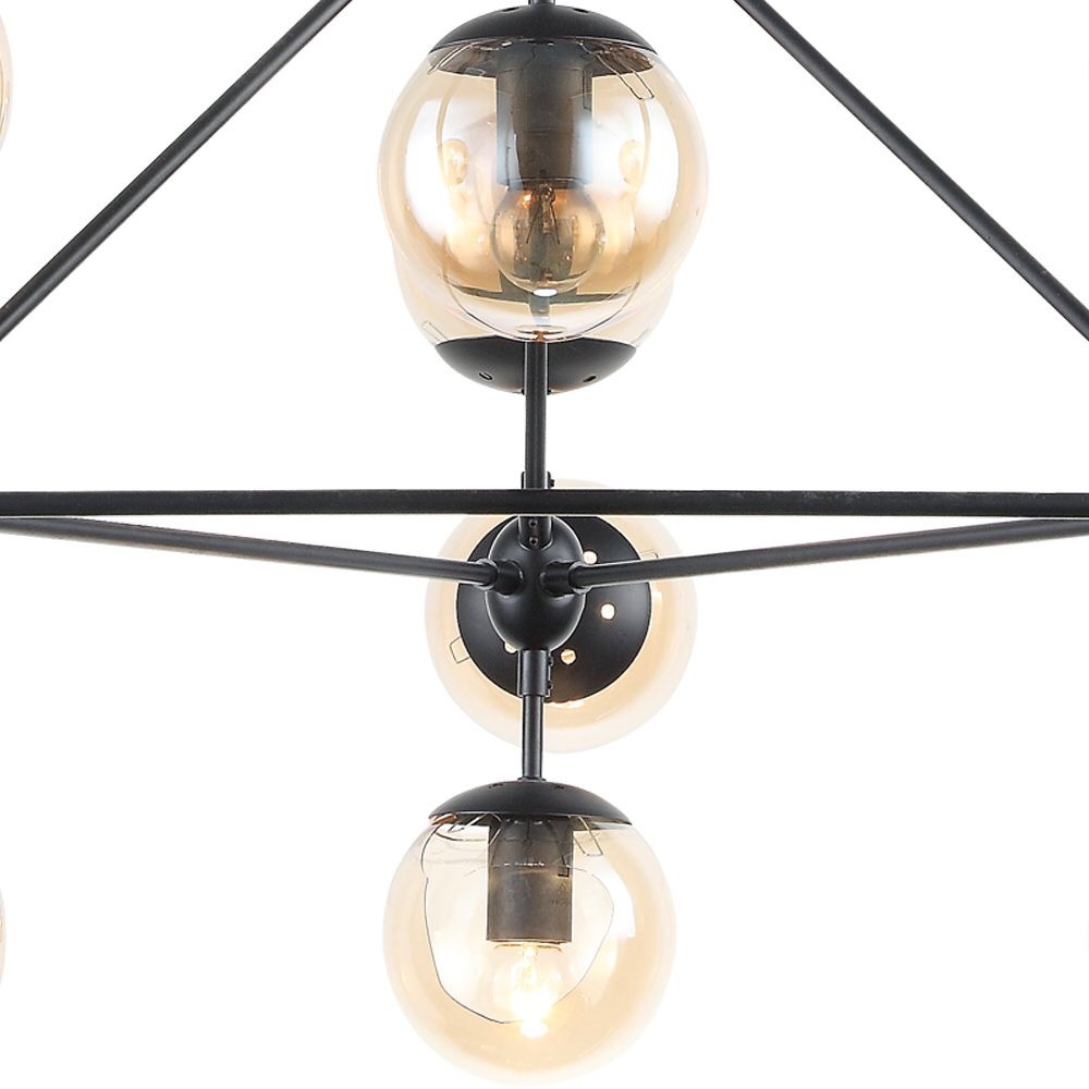 Pendente LUZ DE CASA Jabuticaba 10L E27 Ø1000x900mm Preto e Ambar
