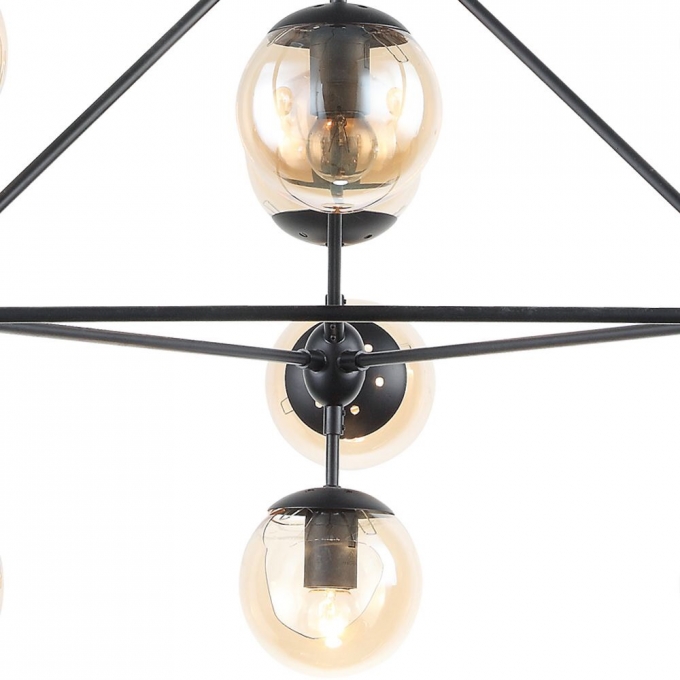 Pendente LUZ DE CASA Jabuticaba 10L E27 Ø1000x900mm Preto e Ambar
