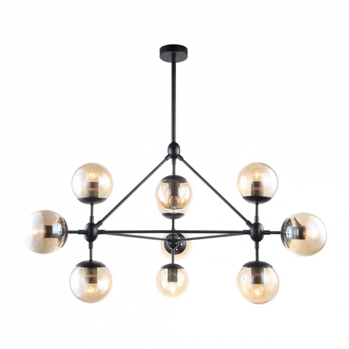 Pendente LUZ DE CASA Jabuticaba 10L E27 Ø1000x900mm Preto e Ambar
