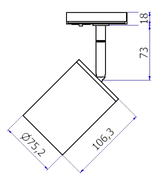 Spot para Trilho Evoled Focus AR70 Preto Antiofuscante Ø75x186x81mm LE-4133