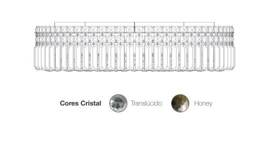 Plafon DNA Lustres Victoria Inox e Cristais Transparentes 9L G9 Ø500x150mm IN-RD50