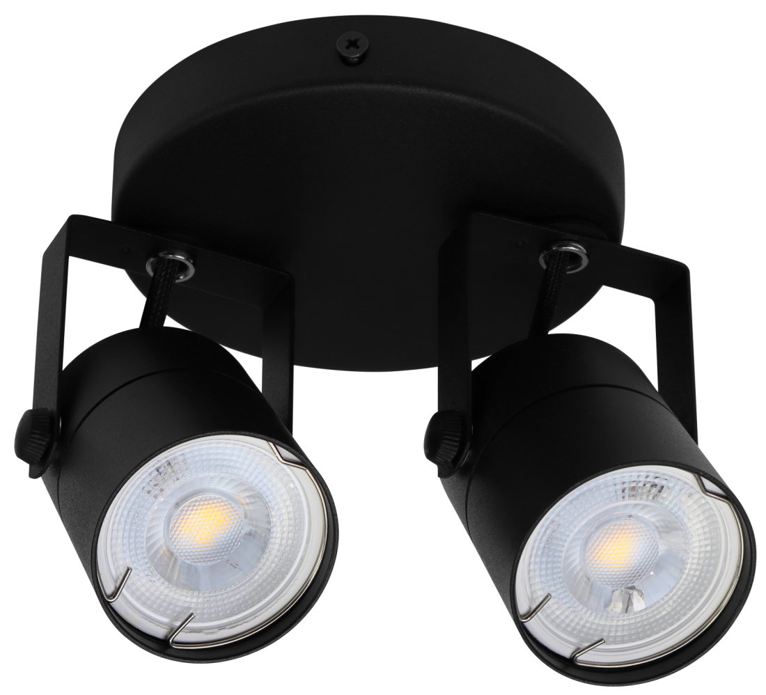 Spot Sobrepor Evoled 2L Dicróica Preto 118x120x120mm LE-3551