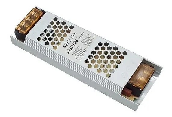 Fonte 12V Nordecor 8,5A 100 watts IP20 Bivolt 175x55x23mm 7042