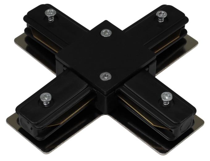 Conexão X Evoled Preto para Trilho Eletrificado Sobrepor LE-3569