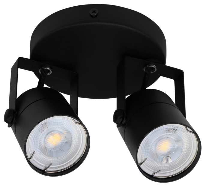Spot Sobrepor Evoled 2L Dicróica Preto 118x120x120mm LE-3551