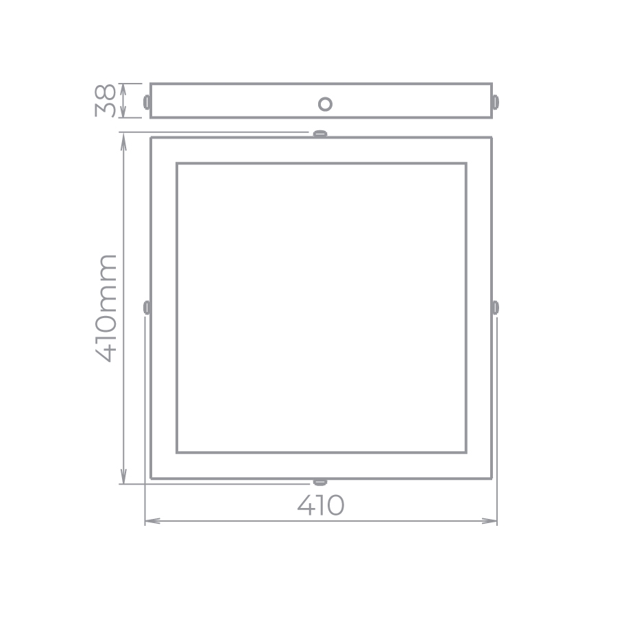 Painel Sobrepor Stella EVO Blacklight IRC90 30 Watts 3000K Branco 410x410mm STH21967/30