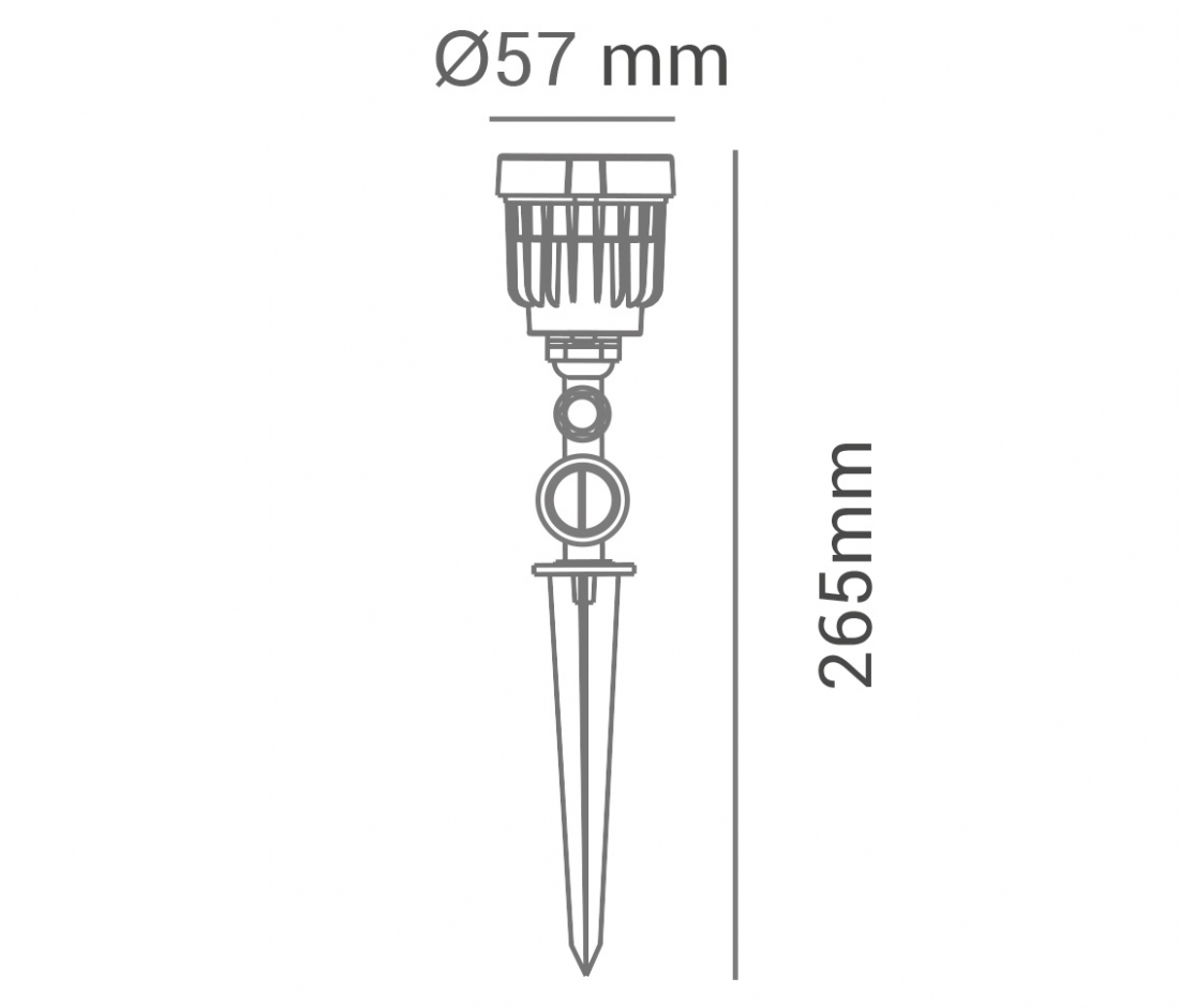 Espeto Opus LED 5 watts Ambar IP65 265mm OPS 32634