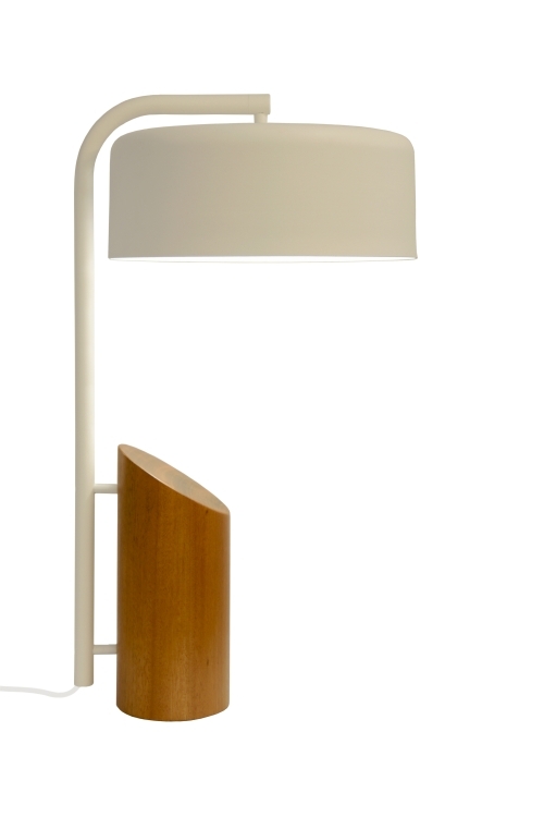 Luminária de Mesa Nova Home Posh Jequitibá e Cúpula de Alumínio Branco 1L G9 600mm 1108