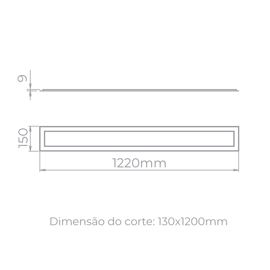 Painel Embutido Stella ECO 40 Watts 4000K Branco 1220x150mm STH21956/40