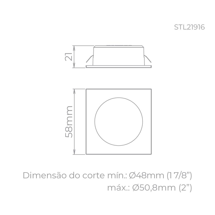 Spot de Embutir para Móveis Stella Móbili 2,5 Watts 3000K 58x58x21mm Branco STL21916BR/30