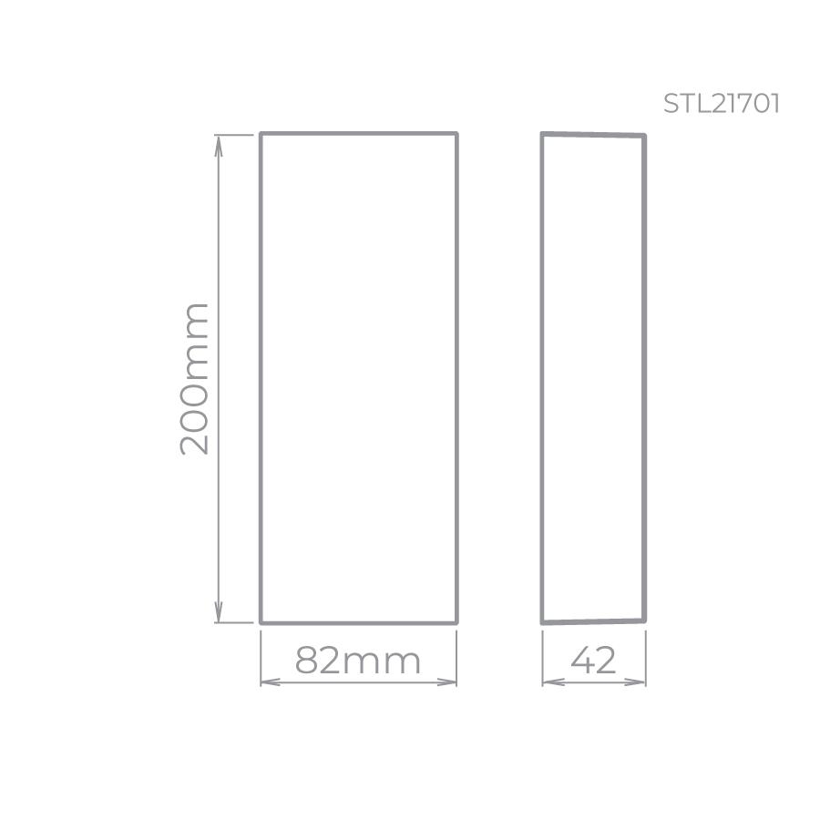 Arandela Stella Ice Retangular 5 Watts 3000K IP65 200x82x42mm STL21701BR/30