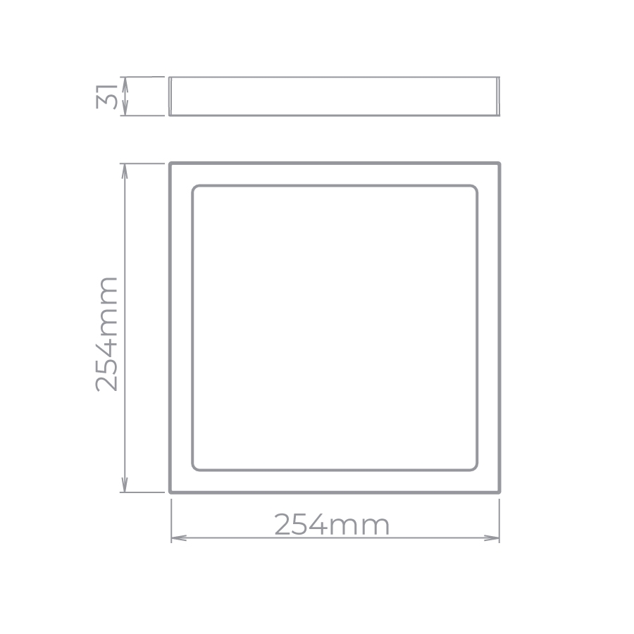 Plafon Sobrepor Stella 24 Watts 3000K 120° 245x245mm STH21964Q/30