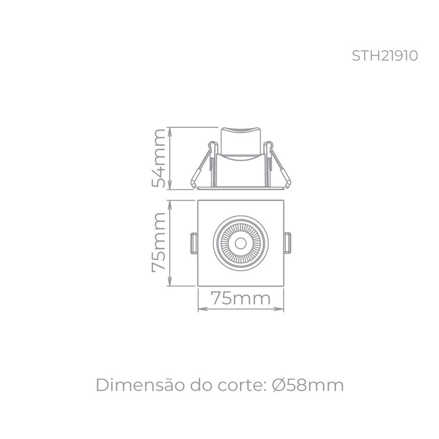 Spot Embutir Stella Easy MR11 EVO Recuado 3 Watts 4000K 75x75mm Branco STH21910BR/40
 
