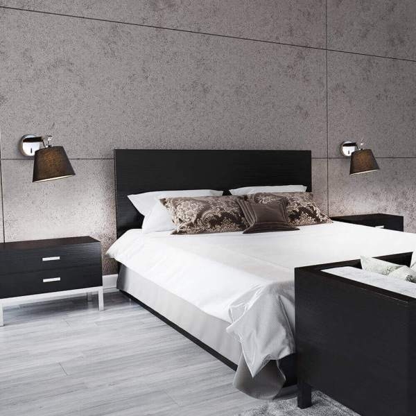 Arandela Casual Light Studioluce Drain Preto e Cromado 1L E27 200X285x270mm AR978PT