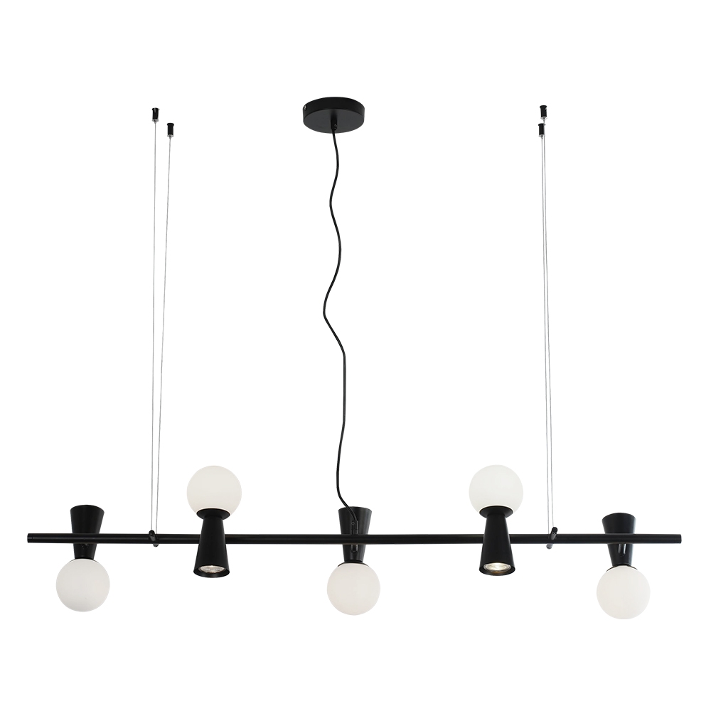 Pendente Casual Light Studioluce Sears Preto 5L G9 + 5L GU10 1200mm PD1629PT