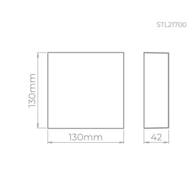 Arandela Stella Ice Quadrada 7,5 Watts 3000K IP65 130x130x42mm STL21700BR/30