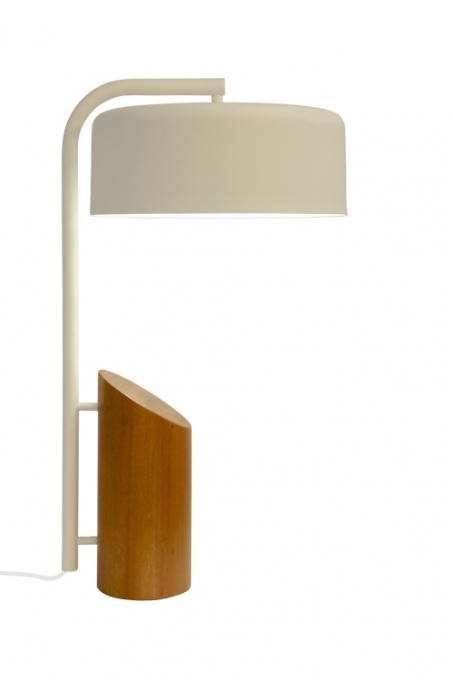 Luminária de Mesa Nova Home Posh Jequitibá e Cúpula de Alumínio Branco 1L G9 600mm 1108