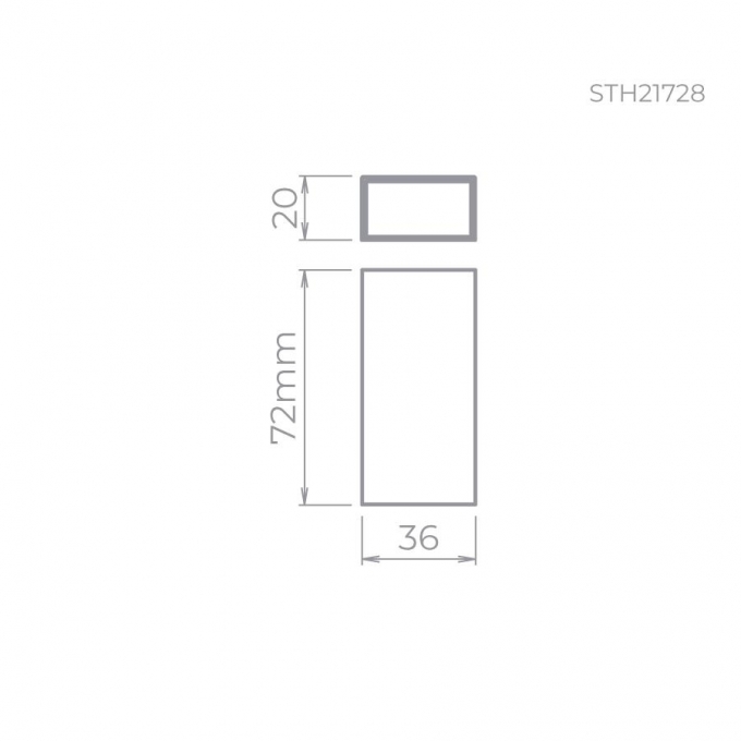 Balizador Sobrepor Stella Wall Micro 2,5 Watts 3000K IP65 Facho Aberto Branco 72x36x20mm STH21728BR/30